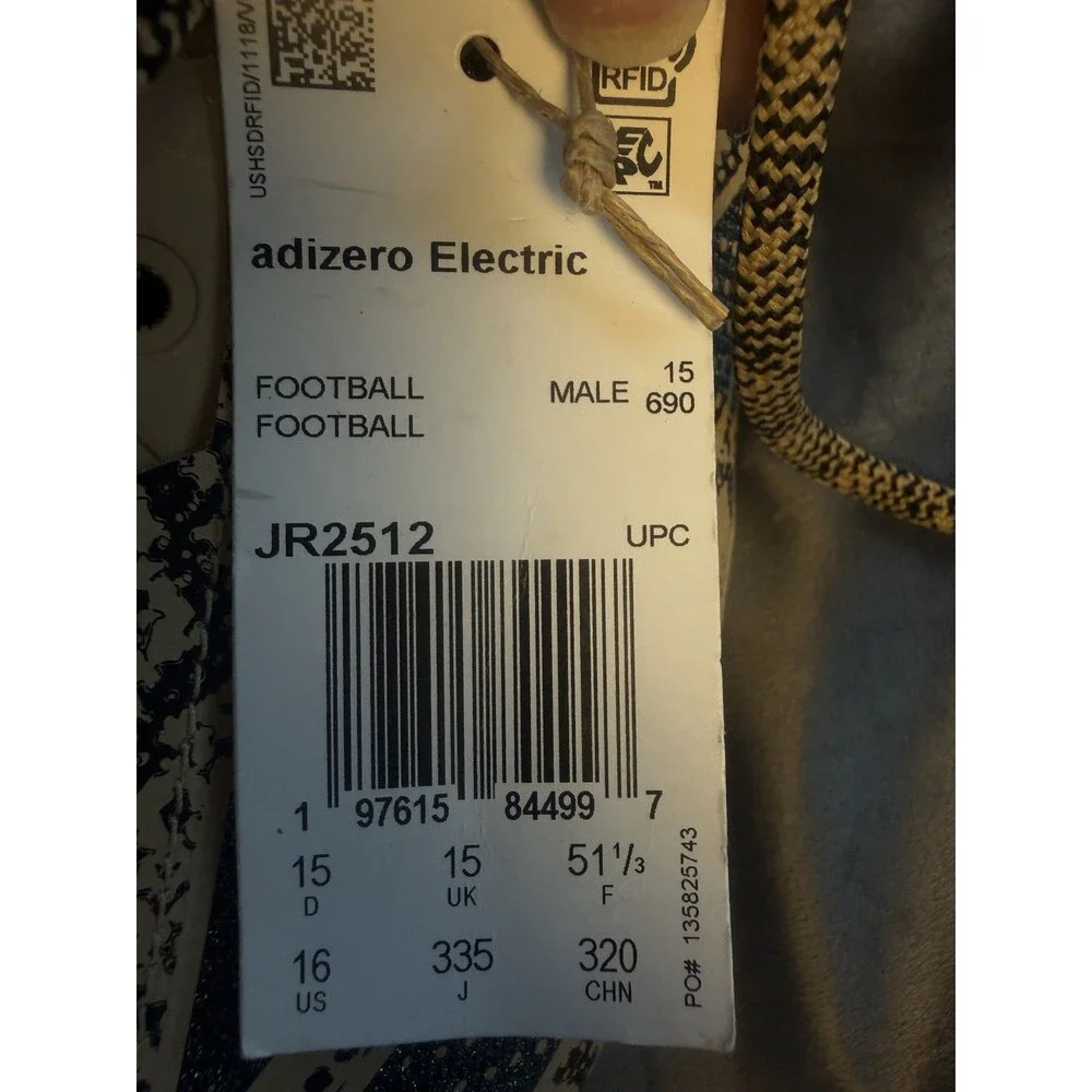 adidas Adizero Electric Men's Football Cleats Beige US Size 16 D adizero